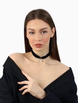 Чокер «Шарик», жемчужина, цвет чёрный, L=30 см