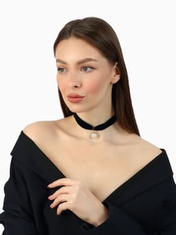 Чокер «Шарик», жемчужина, цвет чёрный, L=30 см