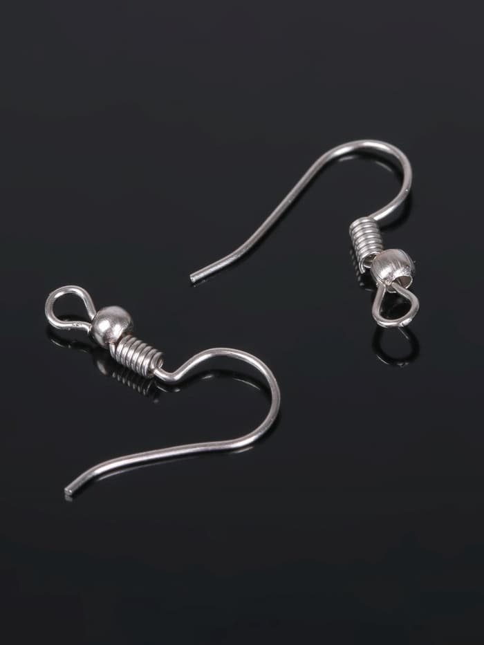Швензы для сережек-крючки с бусиной (набор 5 пар), цвет серебро