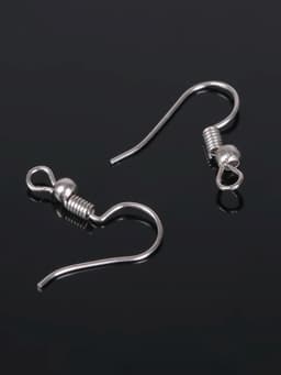 Швензы для сережек-крючки с бусиной (набор 5 пар), цвет серебро