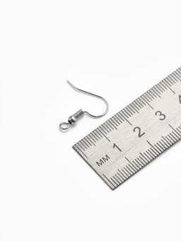 Швензы для сережек-крючки с бусиной (набор 5 пар), цвет серебро