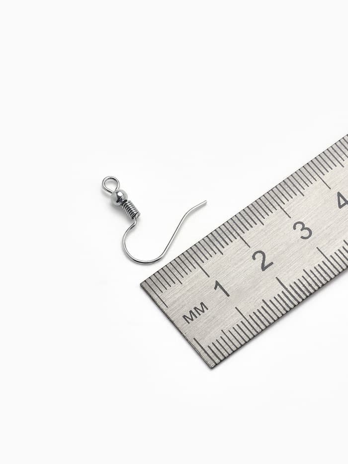 Швензы для сережек-крючки с бусиной (набор 5 пар), цвет серебро