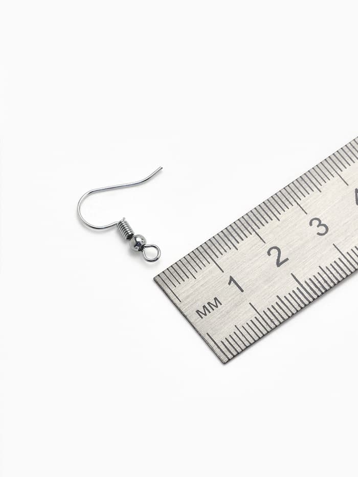 Швензы для сережек-крючки с бусиной (набор 5 пар), цвет серебро