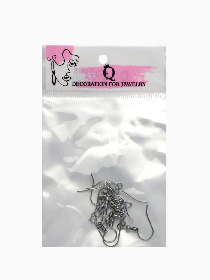 Швензы для сережек-крючки с бусиной (набор 5 пар), цвет серебро