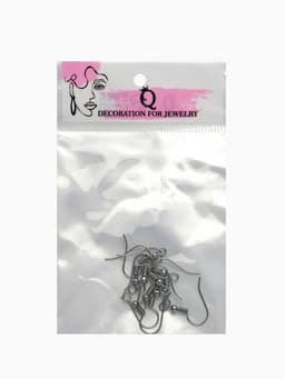 Швензы для сережек-крючки с бусиной (набор 5 пар), цвет серебро
