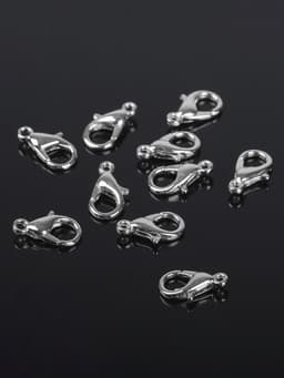 Замок карабин, 10 шт. 12×7 мм, цвет серебро