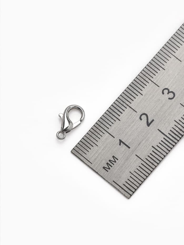 Замок карабин, 10 шт. 12×7 мм, цвет серебро