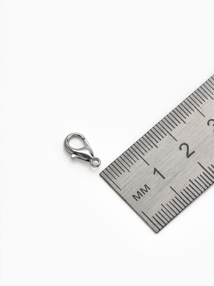 Замок карабин, 10 шт. 12×7 мм, цвет серебро