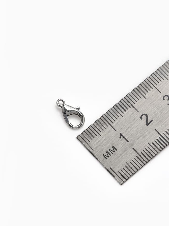 Замок карабин, 10 шт. 12×7 мм, цвет серебро