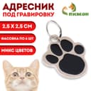 Адресник под гравировку «Лапа», 2.5×2.5 см, фасовка по 6 шт., металл, цвет МИКС