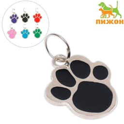 Адресник под гравировку «Лапа», 2.5×2.5 см, фасовка по 6 шт., металл, цвет МИКС