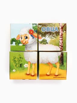 Кубики «Домашние животные», по методике Монтессори, 4 шт., 3+