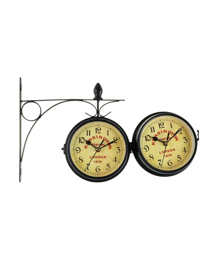 Часы настенные интерьерные Kensington station, двусторонние, на подвесе, бесшумные, плавный ход, d=12 см, от батареек 2×АА