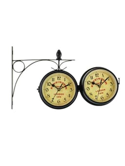 Часы настенные интерьерные Kensington station, двусторонние, на подвесе, бесшумные, плавный ход, d=12 см, от батареек 2×АА