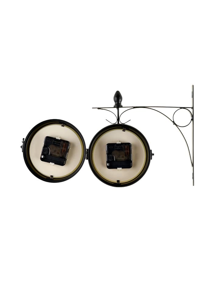 Часы настенные интерьерные Kensington station, двусторонние, на подвесе, бесшумные, плавный ход, d=12 см, от батареек 2×АА