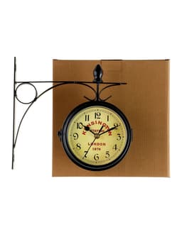 Часы настенные интерьерные Kensington station, двусторонние, на подвесе, бесшумные, плавный ход, d=12 см, от батареек 2×АА