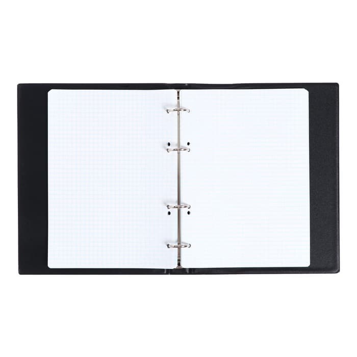 Тетрадь на кольцах Calligrata A5, 80 листов, в клетку, обложка ПВХ, чёрная