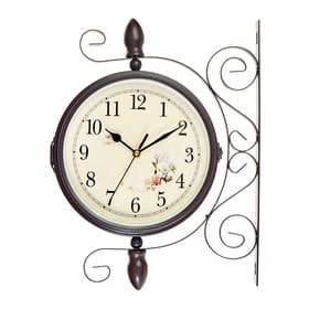 Часы настенные интерьерные «Розы», двусторонние, на подвесе, бесшумные, плавный ход, 30×35 см, циферблат d=19 см, от батареек 2×АА