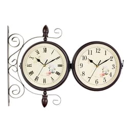 Часы настенные интерьерные «Розы», двусторонние, на подвесе, бесшумные, плавный ход, 30×35 см, циферблат d=19 см, от батареек 2×АА