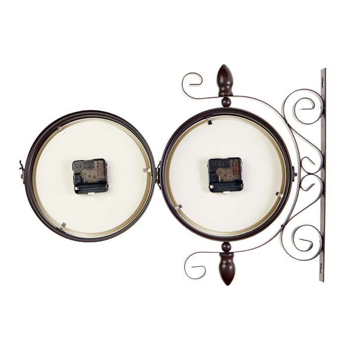 Часы настенные интерьерные «Розы», двусторонние, на подвесе, бесшумные, плавный ход, 30×35 см, циферблат d=19 см, от батареек 2×АА