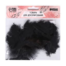 Набор перьев для декора 10 шт., размер 1 шт.: 10×2 см, чёрный