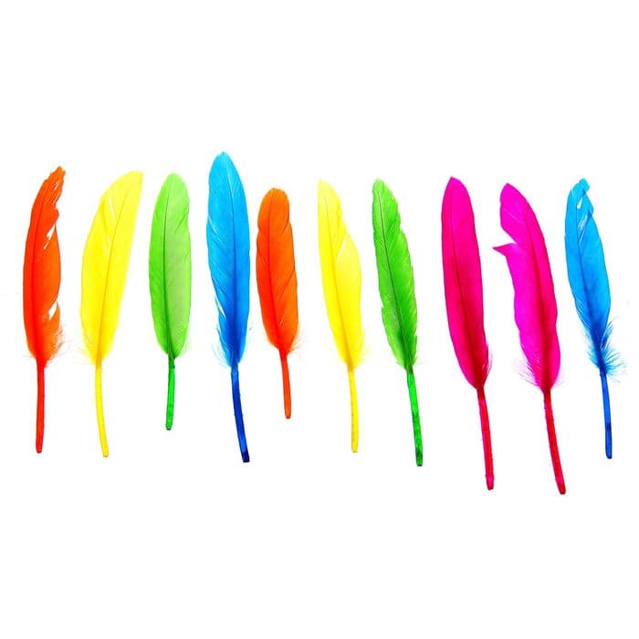 Набор перьев для декора 10 шт., размер 1 шт.: 15×1.5 см, МИКС