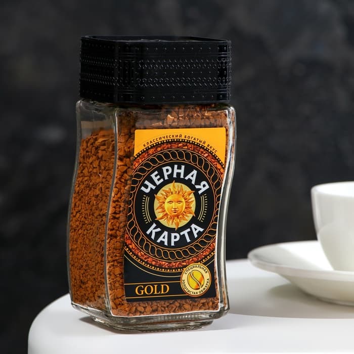 Кофе «Черная Карта», Gold, растворимый, сублимированный, 95 г