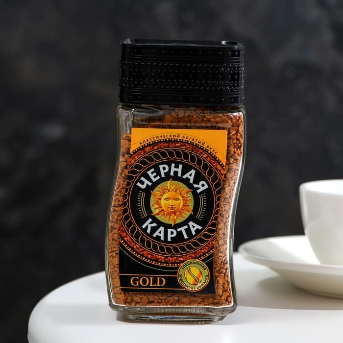 Кофе «Черная Карта», Gold, растворимый, сублимированный, 95 г