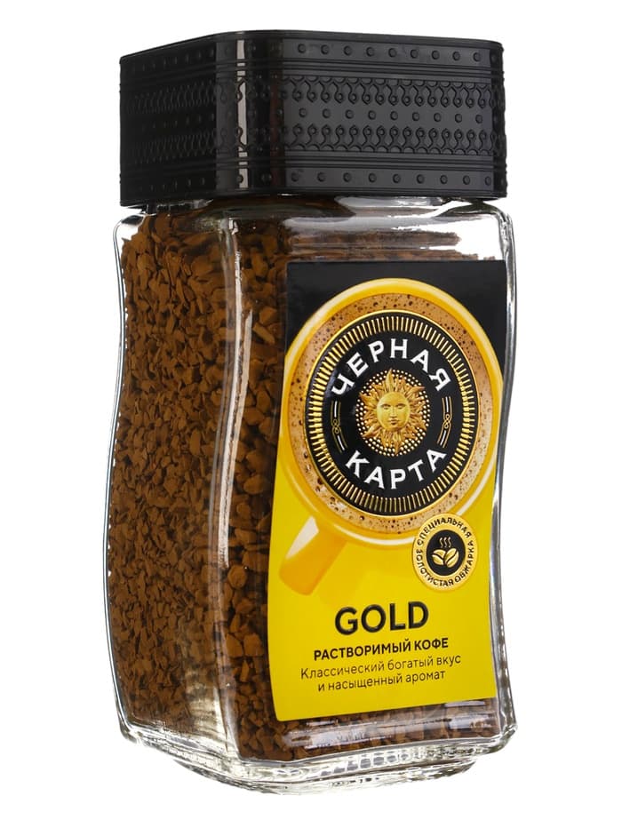 Кофе «Черная Карта», Gold, растворимый, сублимированный, 95 г