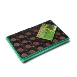 Набор для рассады: торфяная таблетка d=4.1 см, 24 шт., кассета на 24 ячейки по 40 мл, поддон 35.5×22.5 см, зелёный, пластик, Экоторф