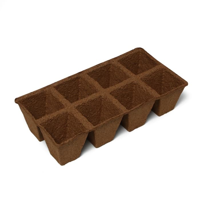 Кассета для рассады, 30×15×8 см, 8 ячеек по 150 мл, торф, 6×6 см