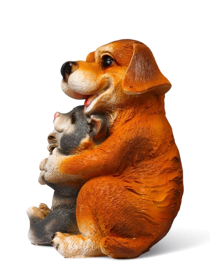 Садовая фигура из полистоуна «Щенок с котёнком», 28×22×20 см