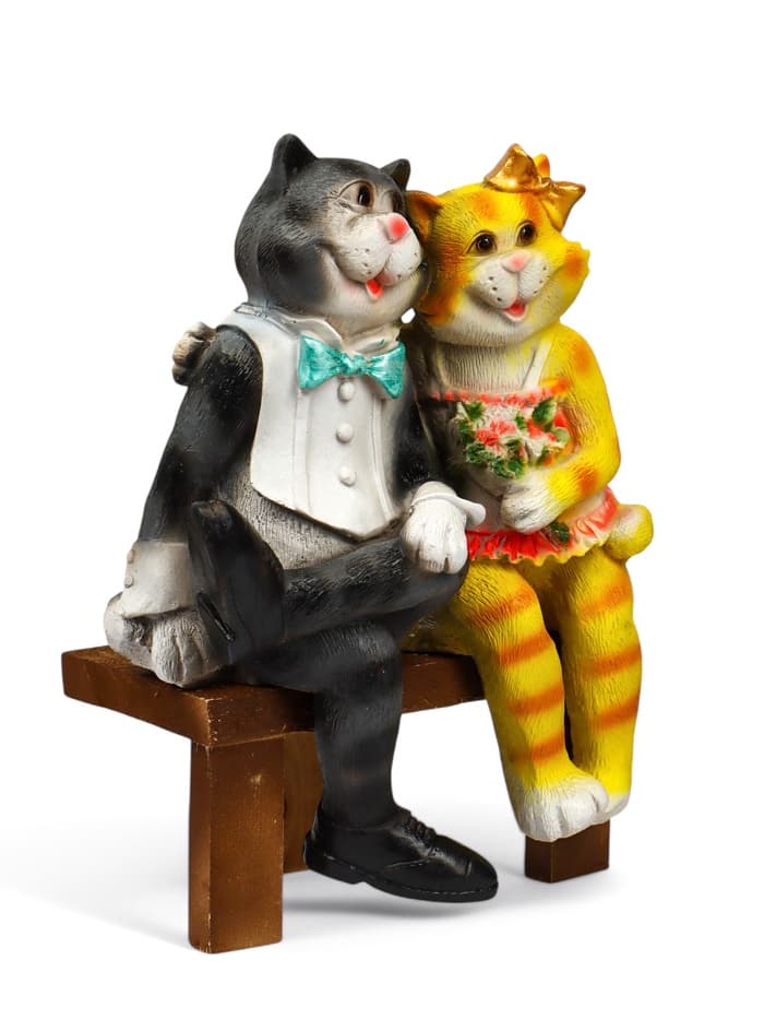 Садовая фигура из полистоуна «Коты на лавке», 40×18×40 см