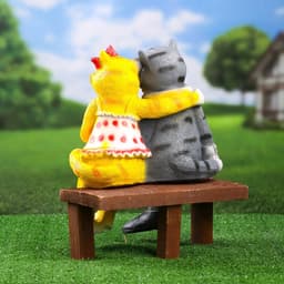 Садовая фигура из полистоуна «Коты на лавке», 40×18×40 см