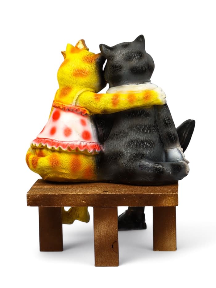Садовая фигура из полистоуна «Коты на лавке», 40×18×40 см