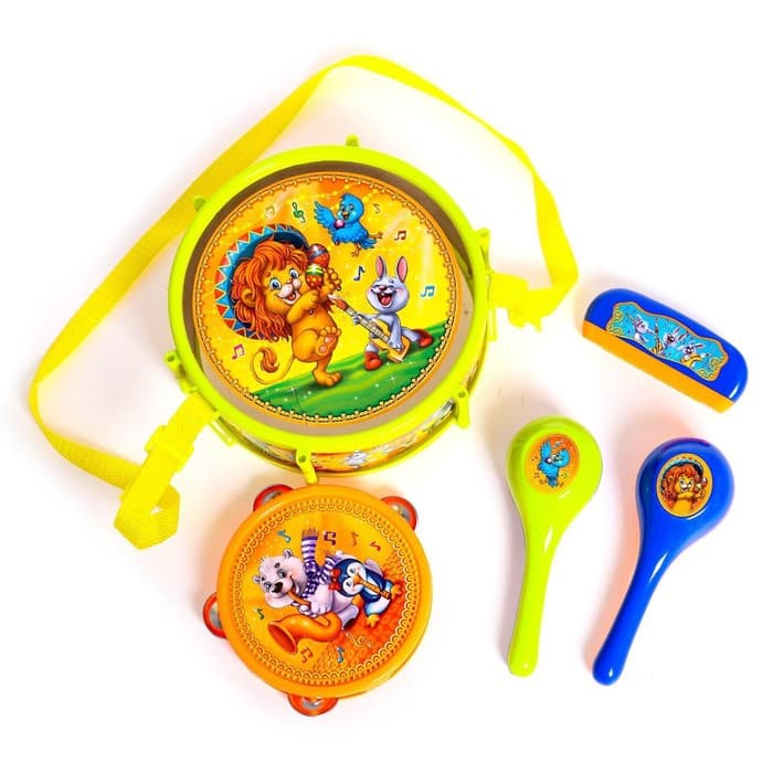 Набор музыкальных инструментов ZABIAKA «Оркестр», 7 предметов, МИКС