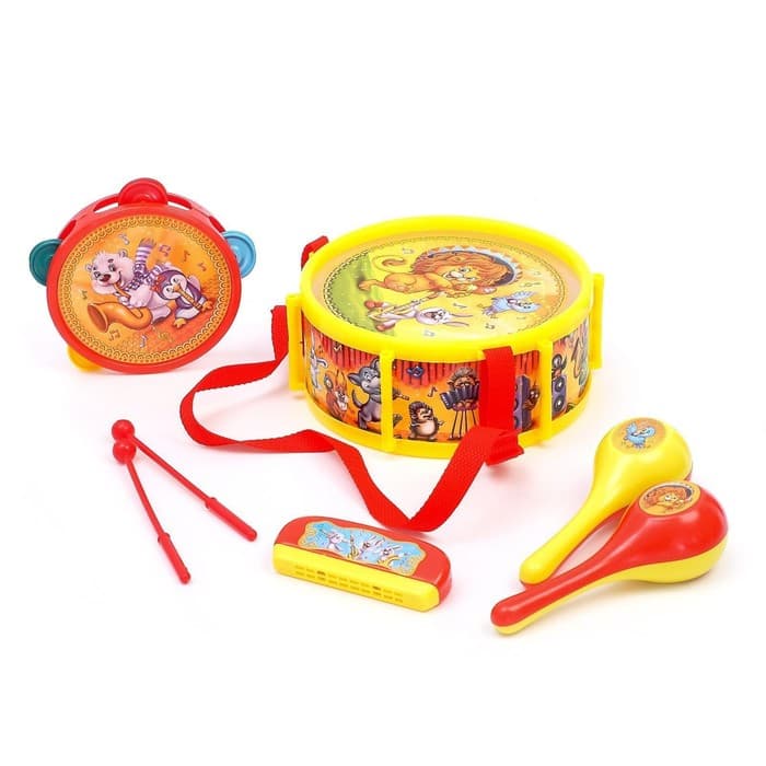 Набор музыкальных инструментов ZABIAKA «Оркестр», 7 предметов, МИКС