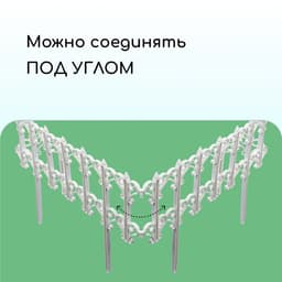 Ограждение декоративное, 25×180 см, 5 секций, пластик, белое, «Классика»