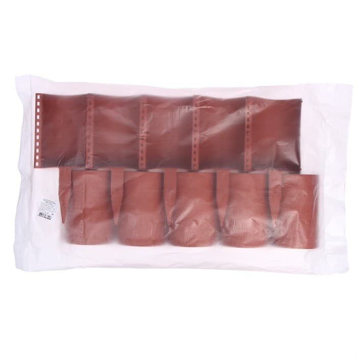 Ограждение декоративное, 24×100 см, 10 секций, пластик, терракотовое, «Брёвнышко»