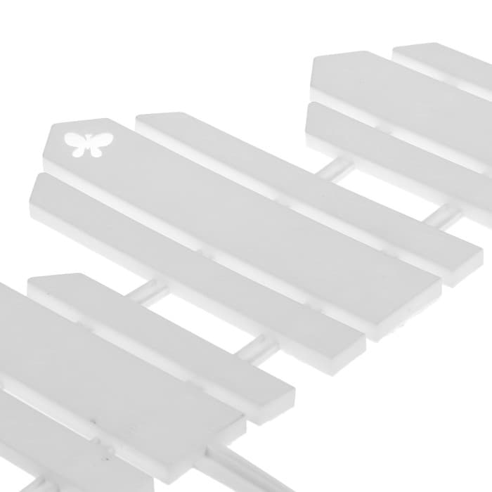 Ограждение декоративное, 25×170 см, 5 секций, пластик, белое, «Чудный сад»