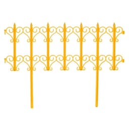 Ограждение декоративное, 25×180 см, 5 секций, пластик, жёлтое, «Классика»