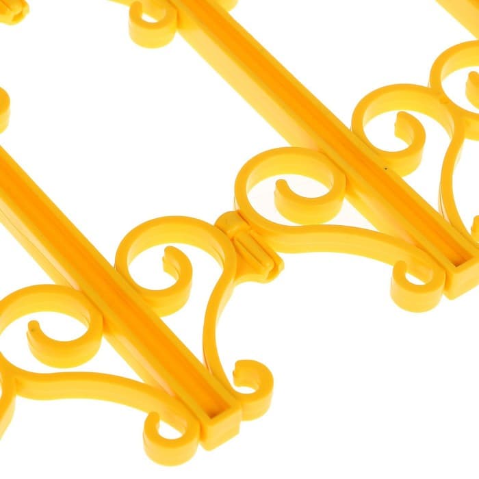 Ограждение декоративное, 25×180 см, 5 секций, пластик, жёлтое, «Классика»