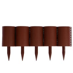 Ограждение декоративное, 24×100 см, 10 секций, пластик, коричневое, «Брёвнышко»