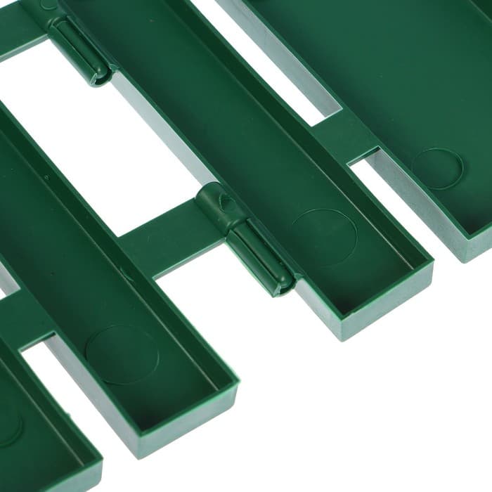 Ограждение декоративное, 25×170 см, 5 секций, пластик, зелёное, «Чудный сад»