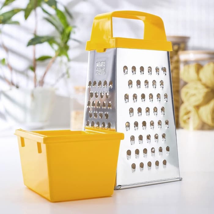 Тёрка с контейнером КВАРЦ «Комфорт», 4 грани, 450 мл, 11×8.5×27 см, металл, МИКС