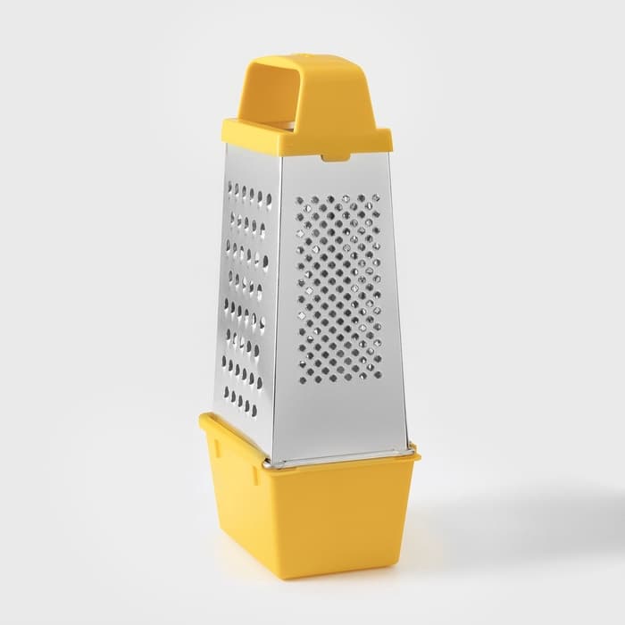 Тёрка с контейнером КВАРЦ «Комфорт», 4 грани, 450 мл, 11×8.5×27 см, металл, МИКС