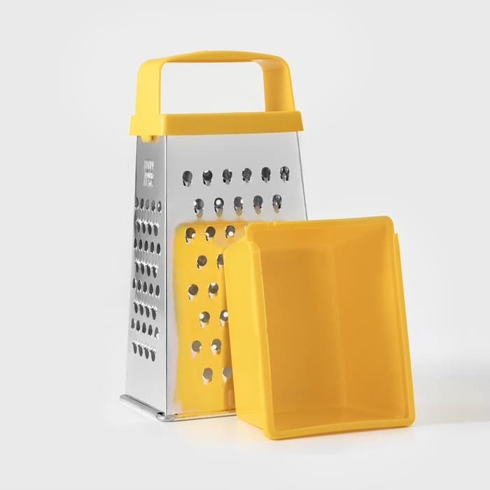 Тёрка с контейнером КВАРЦ «Комфорт», 4 грани, 450 мл, 11×8.5×27 см, металл, МИКС