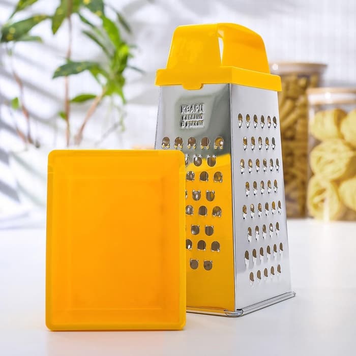 Тёрка с контейнером КВАРЦ «Комфорт», 4 грани, 450 мл, 11×8.5×27 см, металл, МИКС