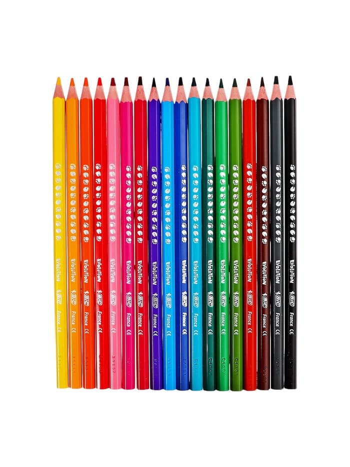 Цветные карандаши 18 цветов, детские, шестигранные, ударопрочные, BIC Kids Evolution