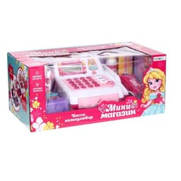 Касса-калькулятор ZABIAKA «Мини магазин» с аксессуарами, световые и звуковые эффекты, розовая